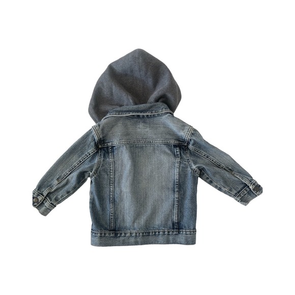 GAP Kids Denim Jacket with Gray Hood - Picture 4 of 4